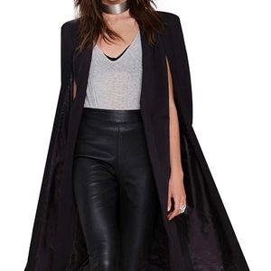 NWT! Long black cape trench duster